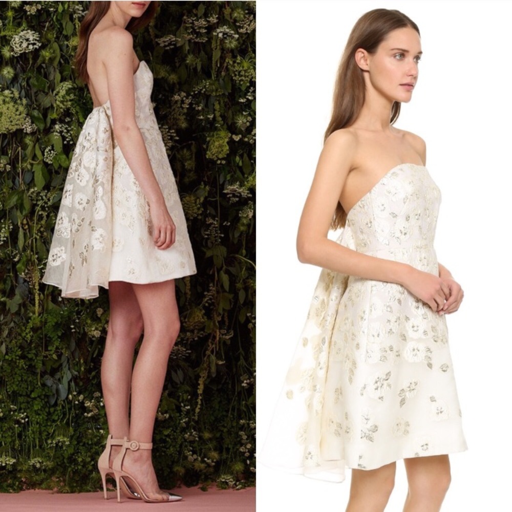 Lela Rose Fil Coupe flounce back dress